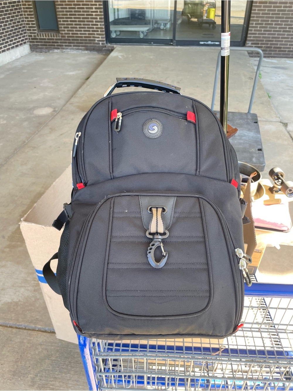 Men's Black Travel Backpack with Front Organizer